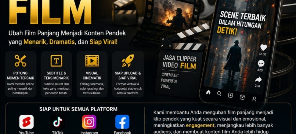Jasa Clipper Video Film Profesional untuk YouTube Shorts, TikTok, Instagram Reels, dan Facebook Reels
