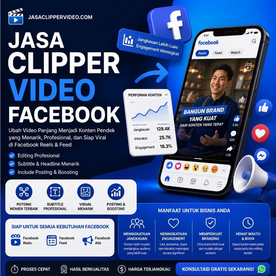 Jasa Clipper Video Facebook Profesional untuk Facebook Reels dan Feed