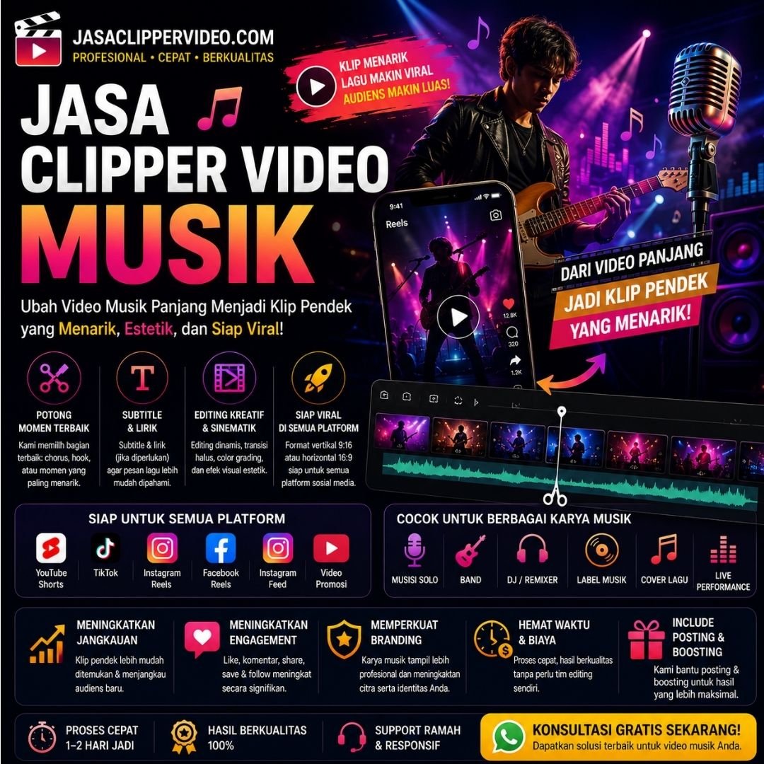 Jasa Clipper Video Musik Profesional untuk Musisi, Band, dan Label Musik