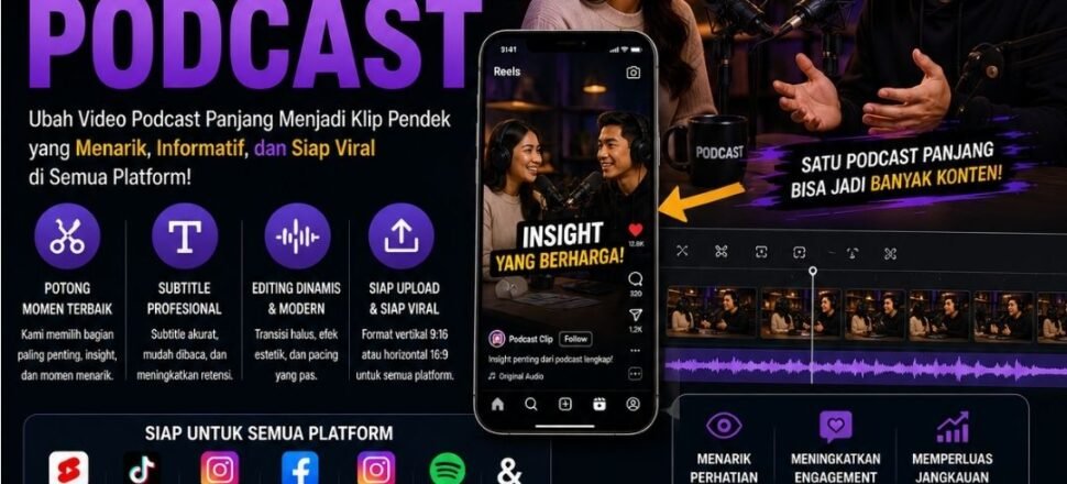 Jasa Clipper Video Podcast Profesional untuk Podcaster dan Content Creator