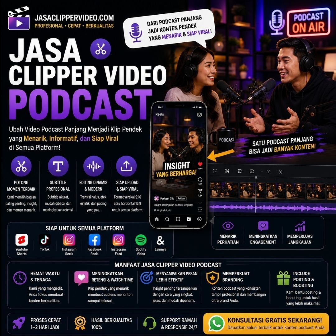 Jasa Clipper Video Podcast Profesional untuk Podcaster dan Content Creator